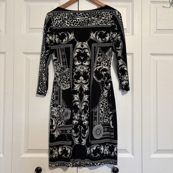 Women’s Cache Black White Stretch Dress Size 6 - Picture 5 of 6